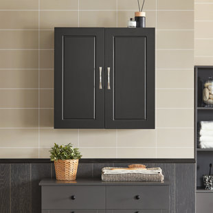 Small black store wall cabinet